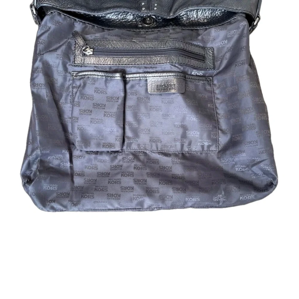 MICHAEL KORS METALLIC LEATHER  STUDDED BAG